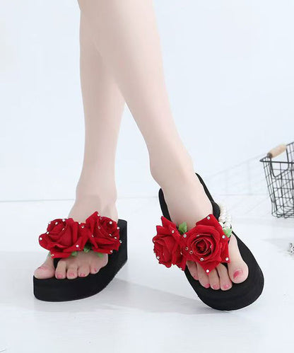 Kvinnors Plattform Sandaler med Thong Stil 4