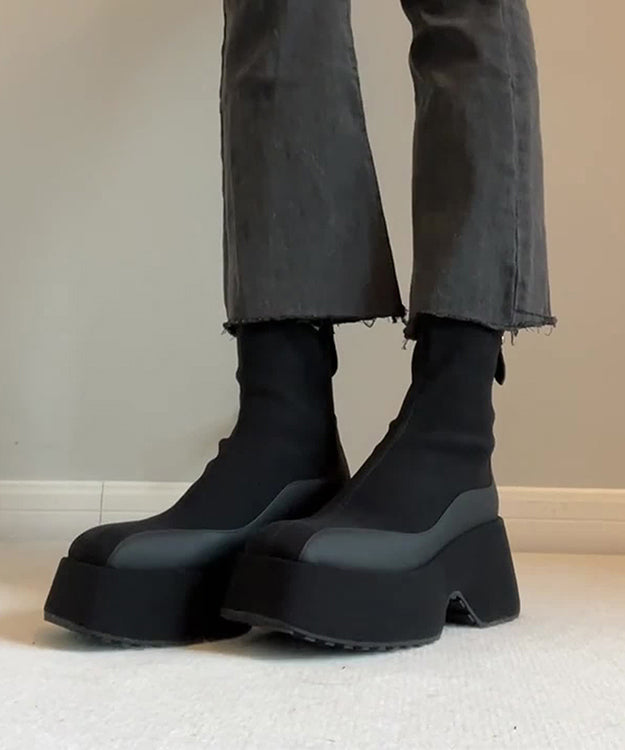 Kvinnors Plattform Stövlar med Dragkedja 2