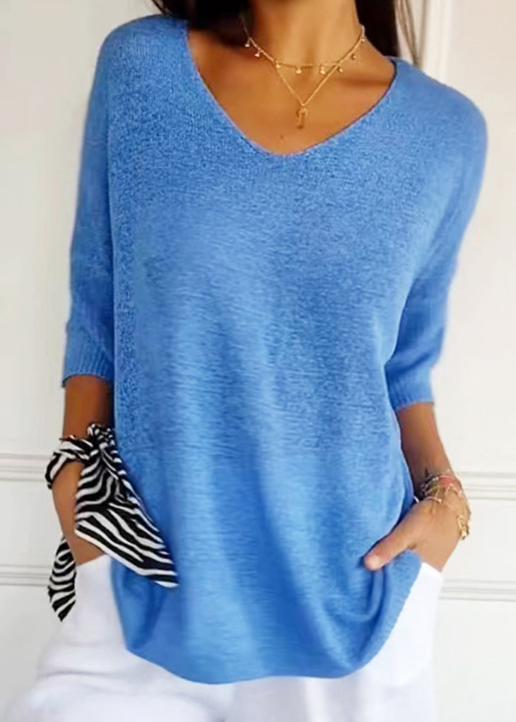 Kvinnors Plus Size Topp med V-ringning 4