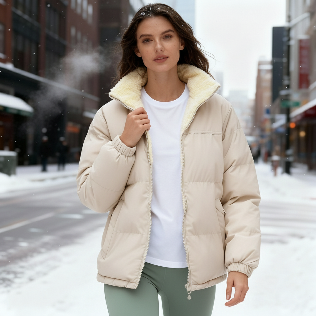 Kvinnors Quiltad Jacka Modern Design 4