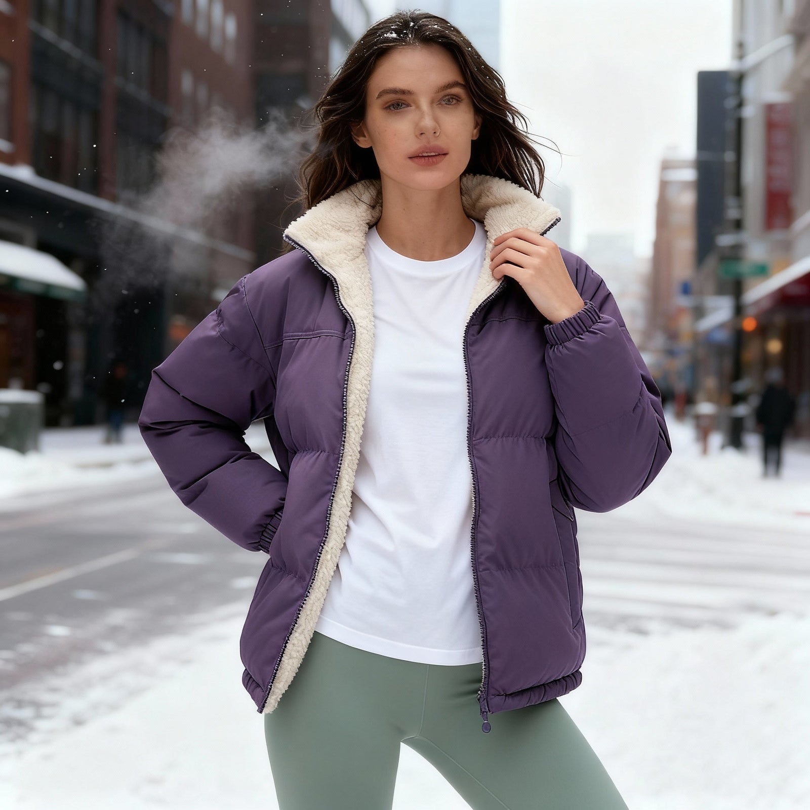 Kvinnors Quiltad Jacka Modern Design 5