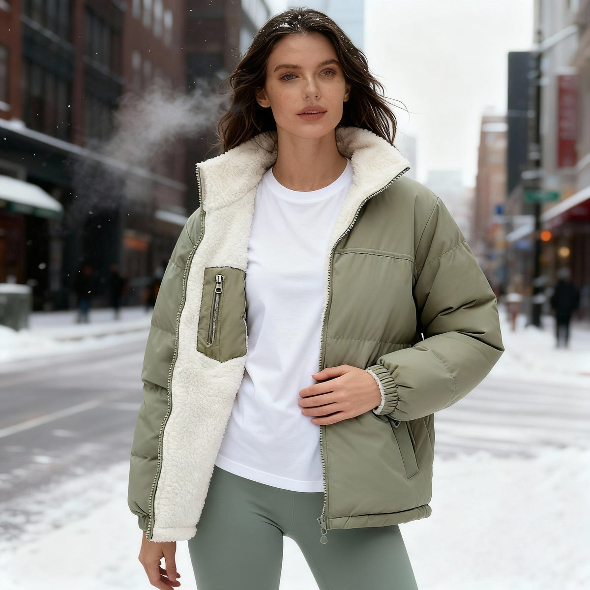 Kvinnors Quiltad Jacka Modern Design 7