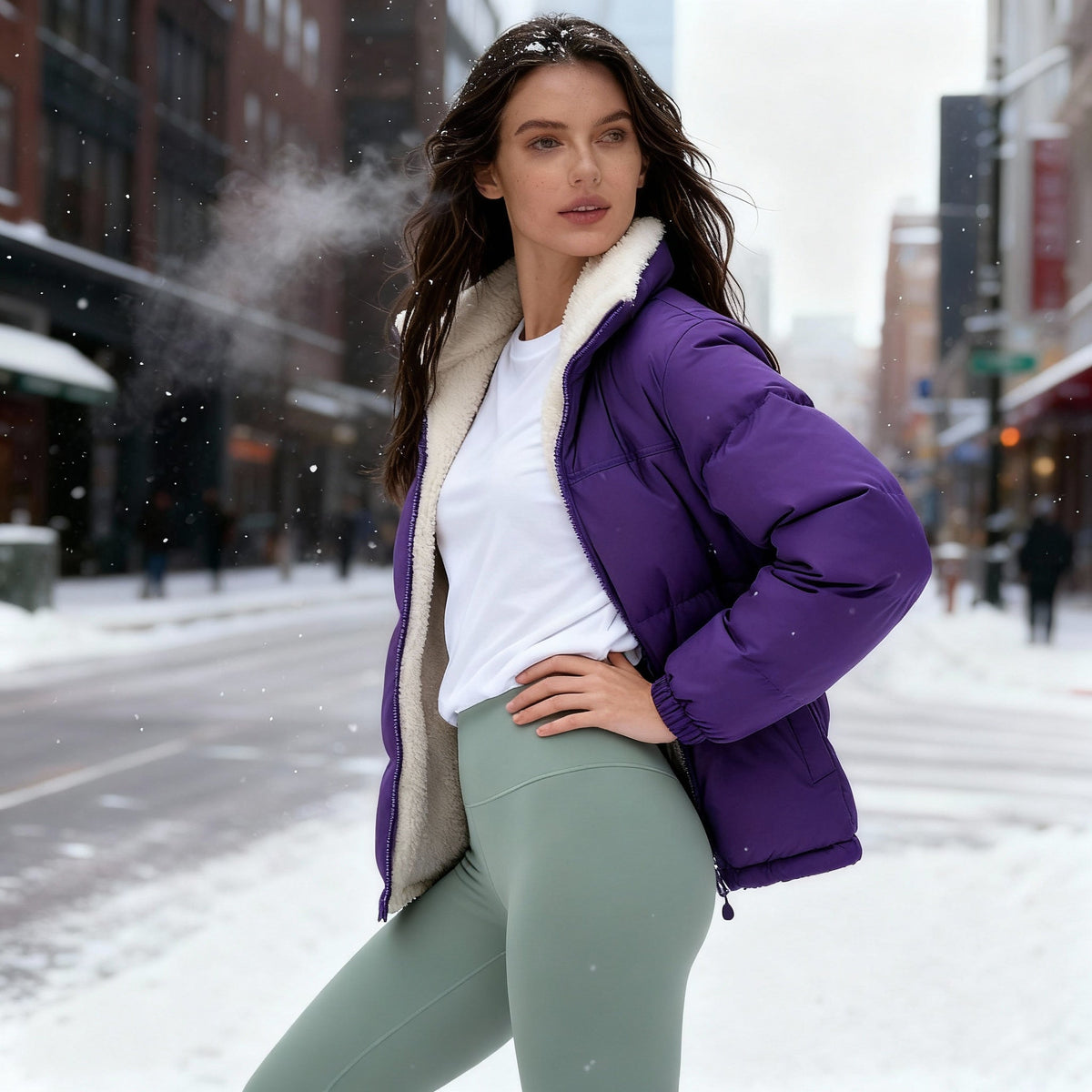 Kvinnors Quiltad Jacka Modern Design 8