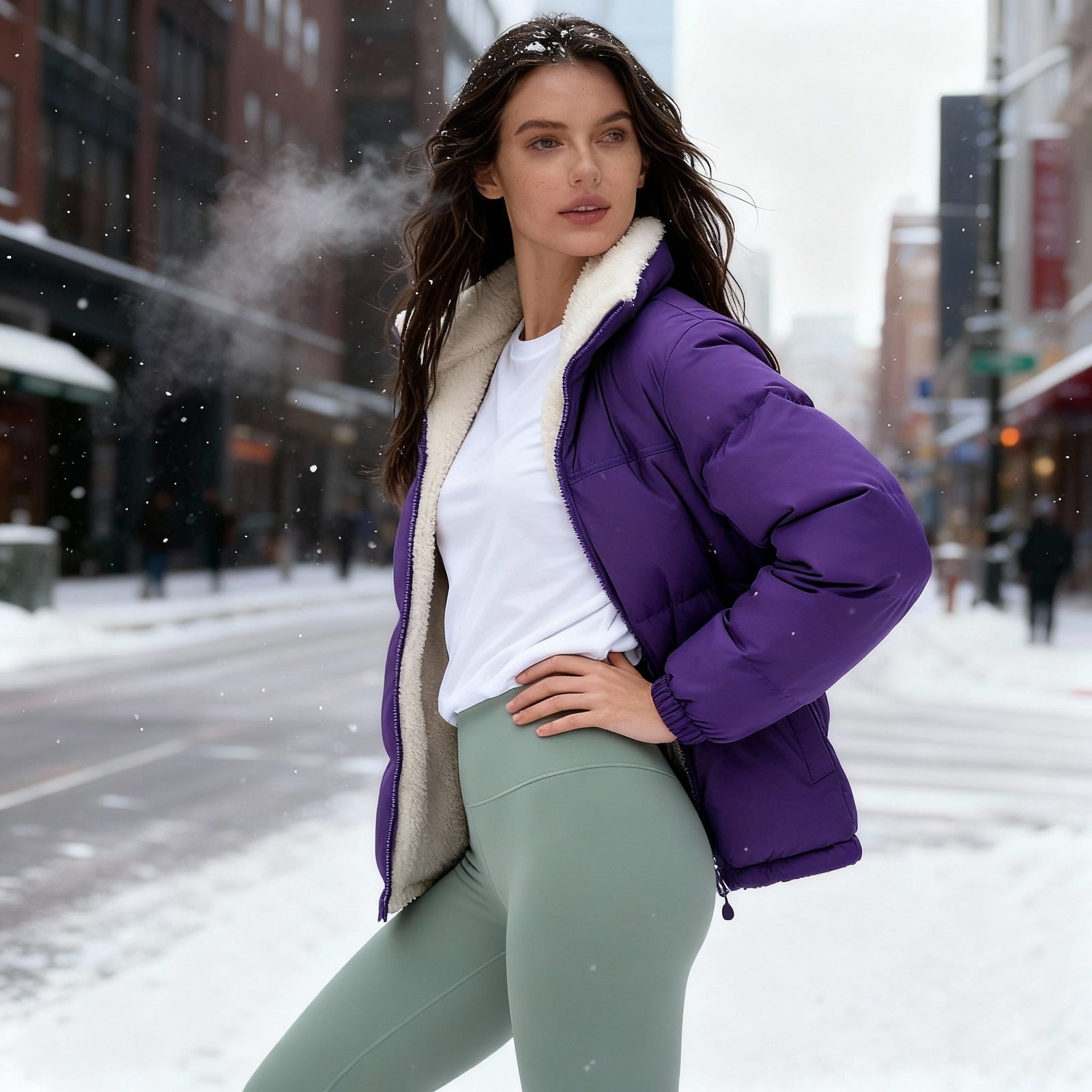 Kvinnors Quiltad Jacka Modern Design 8