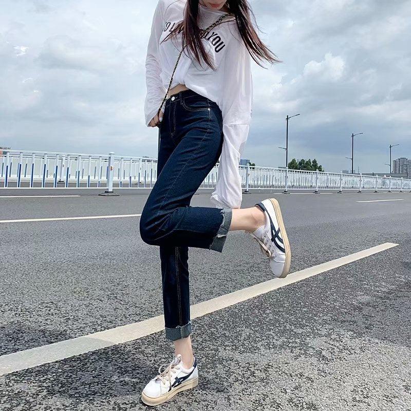 Kvinnors Raka Byxor Förkortade 1