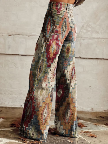 Kvinnors Retro Byxor Chevron Stil 2