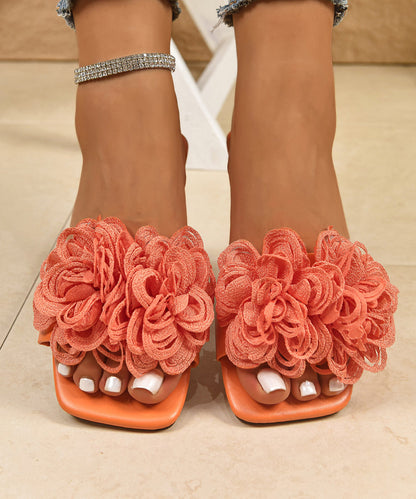 Kvinnors Sandaler Peep Toe Blommig Design 1