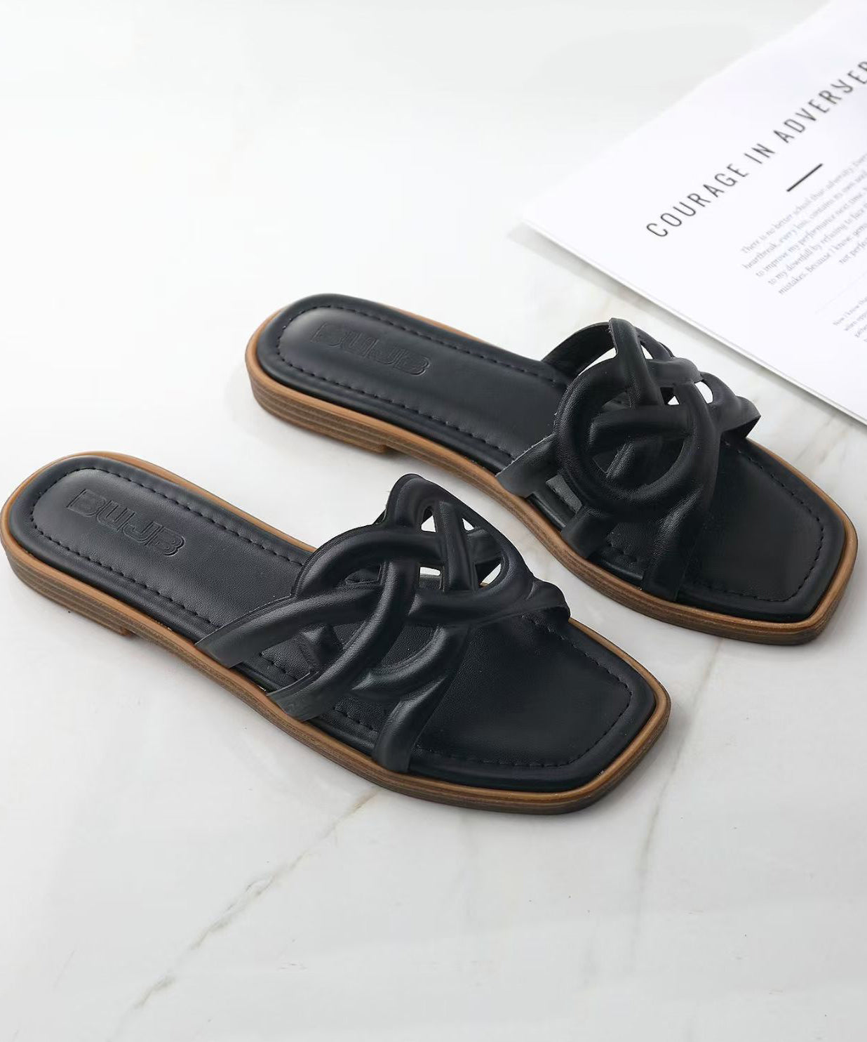 Kvinnors Sandaler i Svart Stilren Design 4