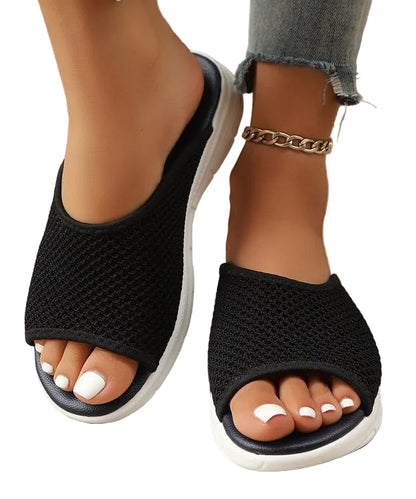 Kvinnors Sandaler med Peep Toe och Mesh-design 0