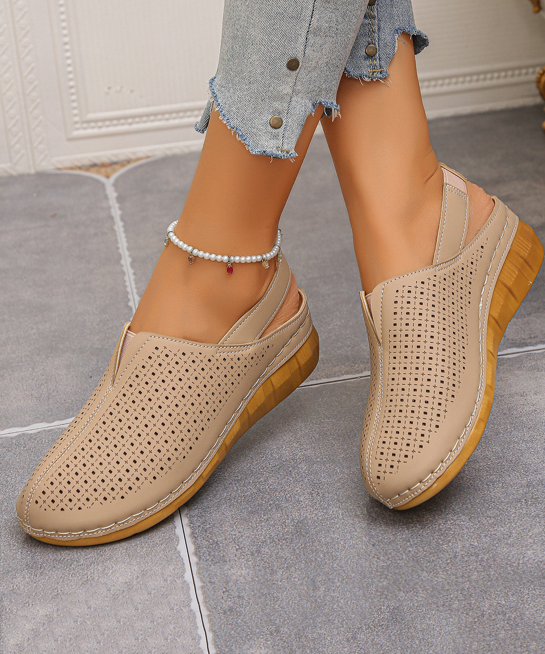 Kvinnors Sandaler med Splicing Design 4