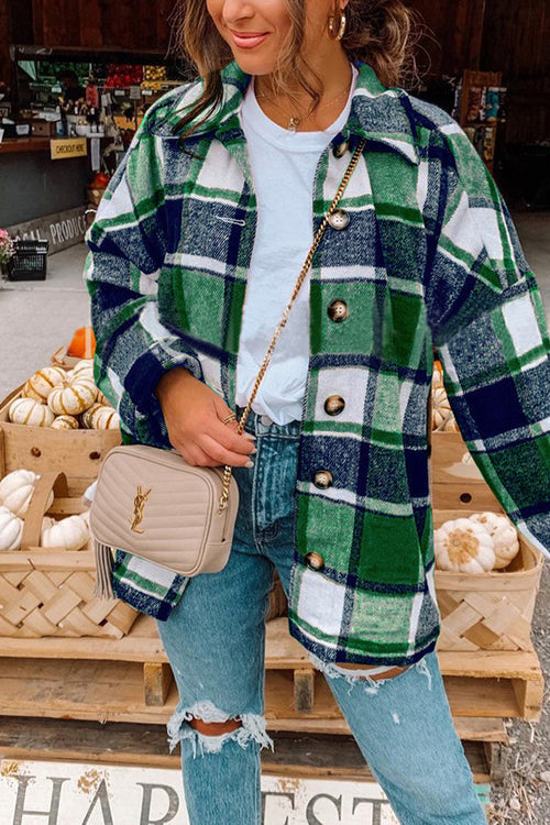 Kvinnors Skjortarock med Droppande Axel Rutig Stil 4