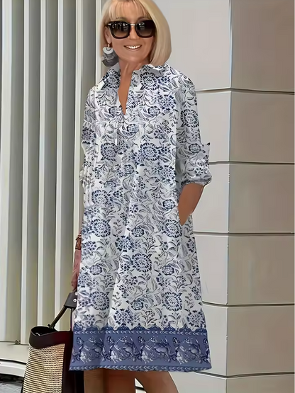 Kvinnors Skjortklänning Avslappnad Stil Polyester 10