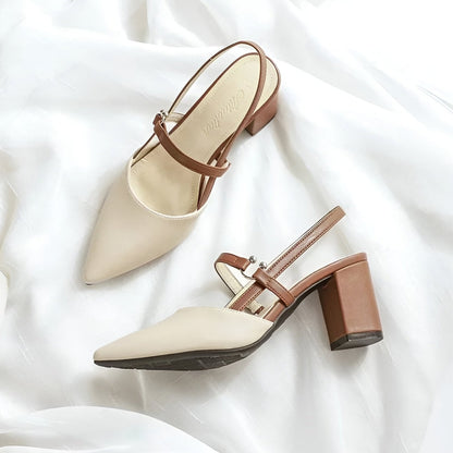 Kvinnors Slingback-klackar med Färgblockering 1