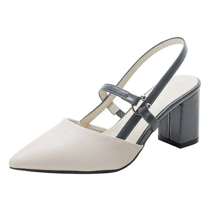 Kvinnors Slingback-klackar med Färgblockering 8