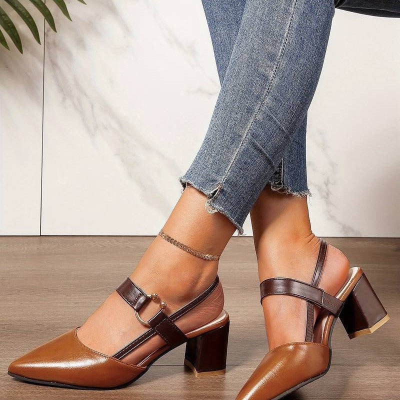 Kvinnors Slingback Pumps Blockhäl Modern Design 2