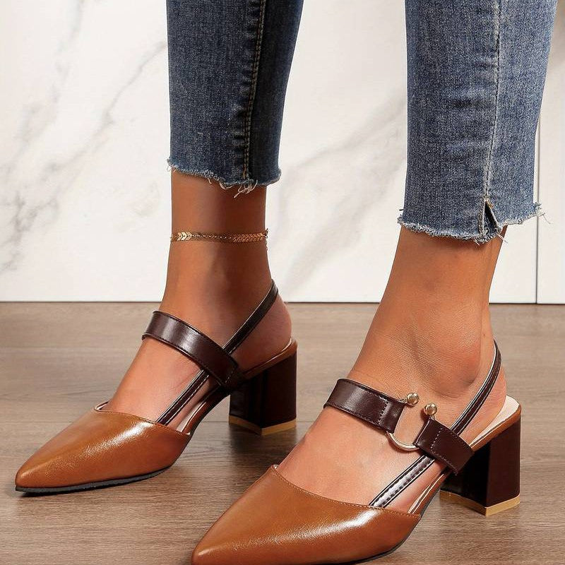 Kvinnors Slingback Pumps Blockhäl Modern Design 3