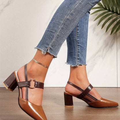 Kvinnors Slingback Pumps Blockhäl Modern Design 4