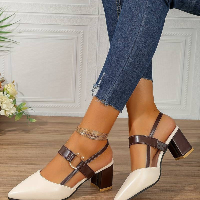 Kvinnors Slingback Pumps Blockhäl Modern Design 6