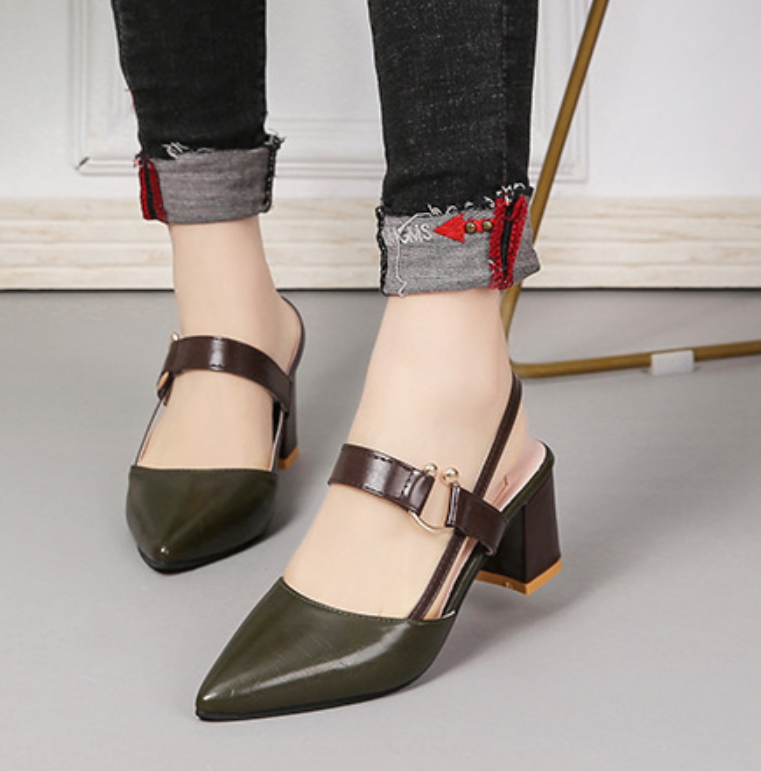 Kvinnors Slingback Pumps Blockhäl Modern Design 8
