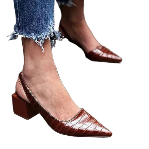 Kvinnors Slingback Pumps Höga Klackar Spetsiga 0