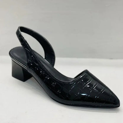 Kvinnors Slingback Pumps Höga Klackar Spetsiga 4