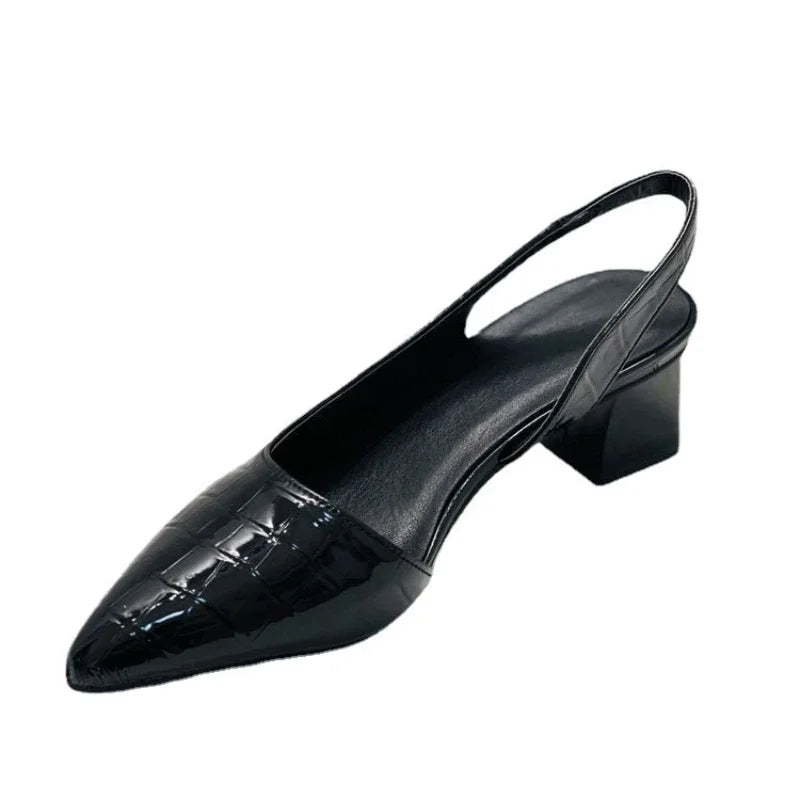 Kvinnors Slingback Pumps Höga Klackar Spetsiga 5