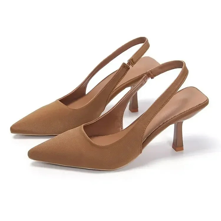 Kvinnors Slingback Sandaler med Spetsig Tå 8