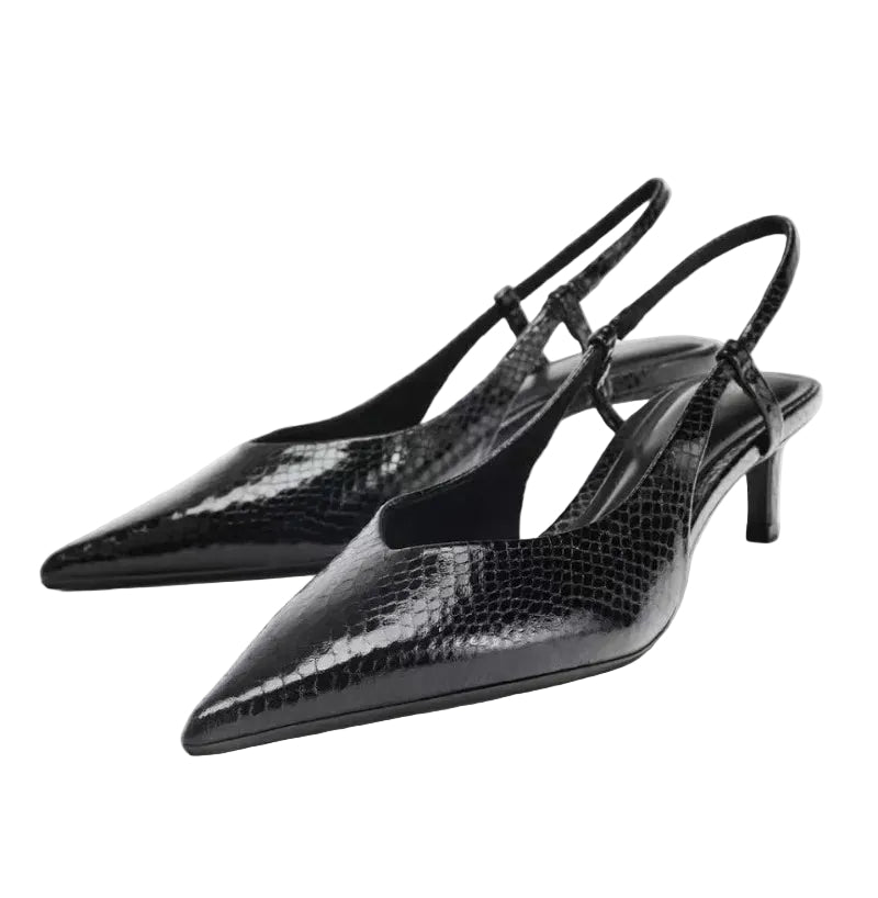 Kvinnors Slingbacks Spetsig Tå med Låg Häl 0