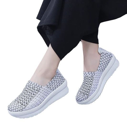 Kvinnors Slip-On Sneakers Modern Design Flätad 0
