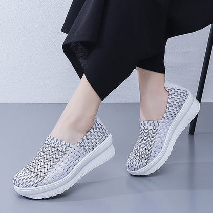 Kvinnors Slip-On Sneakers Modern Design Flätad 2