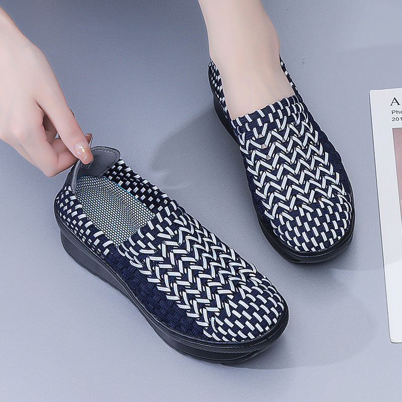 Kvinnors Slip-On Sneakers Modern Design Flätad 4