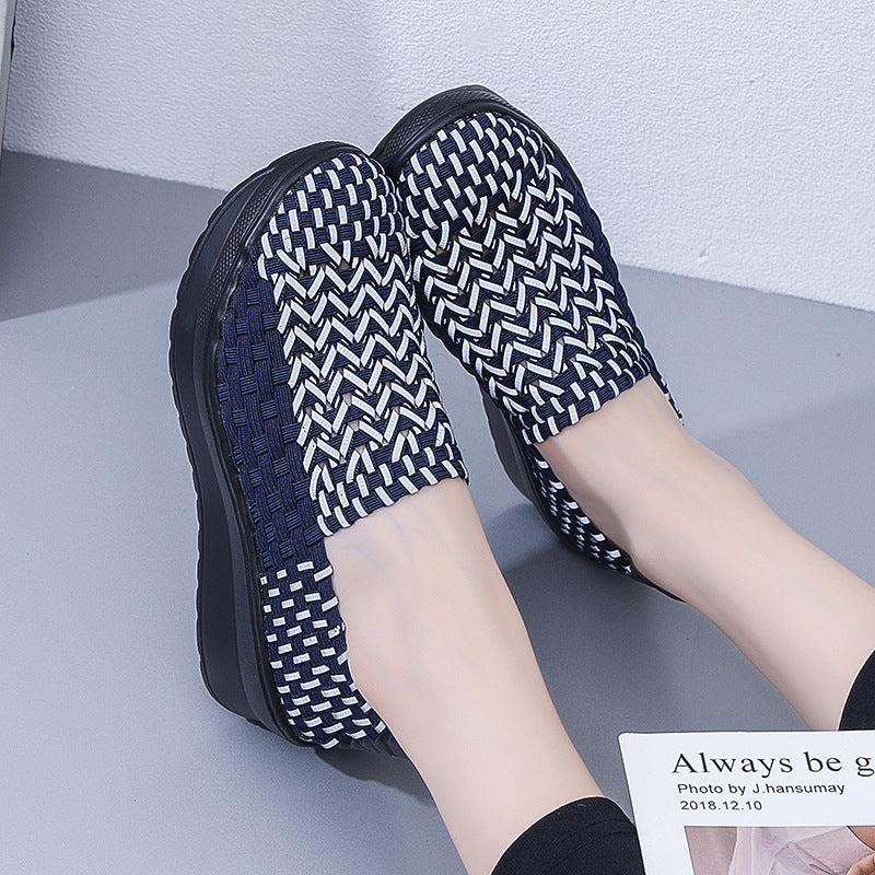 Kvinnors Slip-On Sneakers Modern Design Flätad 6