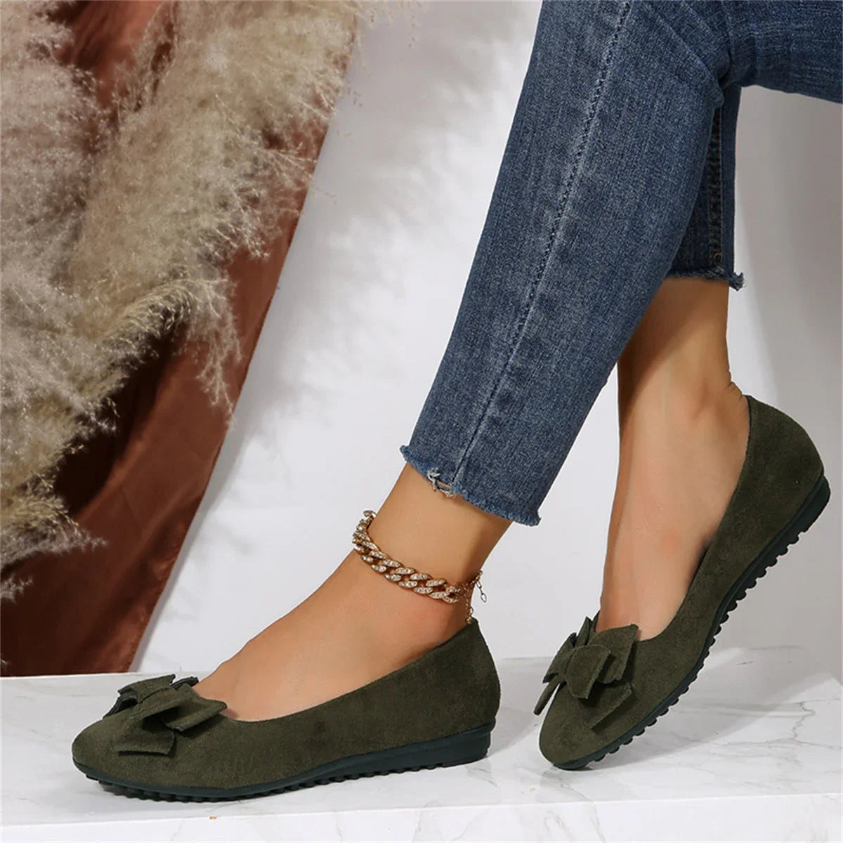 Kvinnors Slip-on Skor Bekväm Design 4