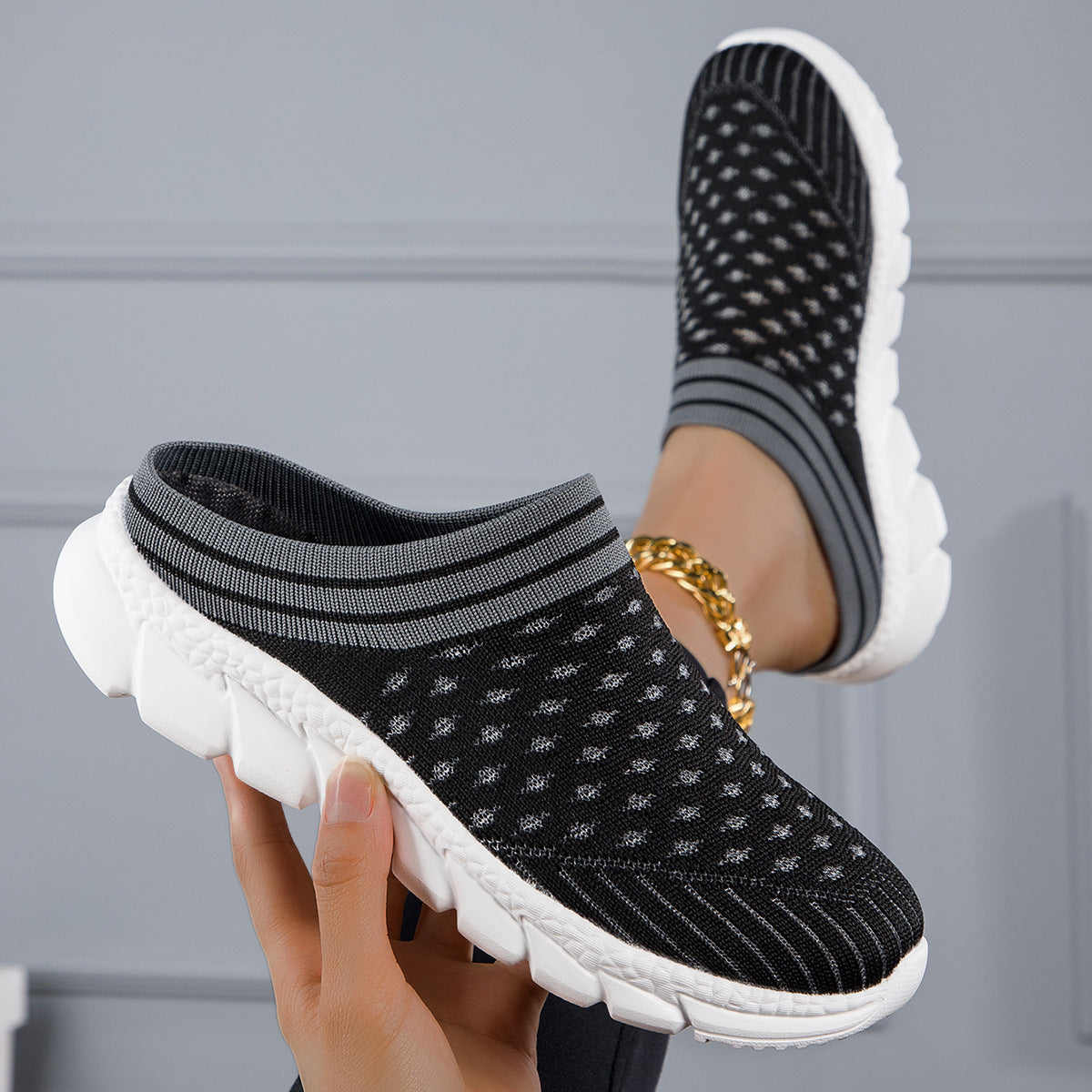 Kvinnors Slip-on Träskor Med Halkfri Sula 2