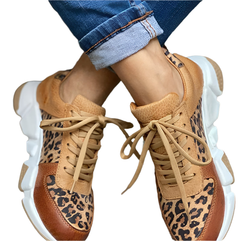 Kvinnors Sneakers Leopardtryck Chunky Textil 0