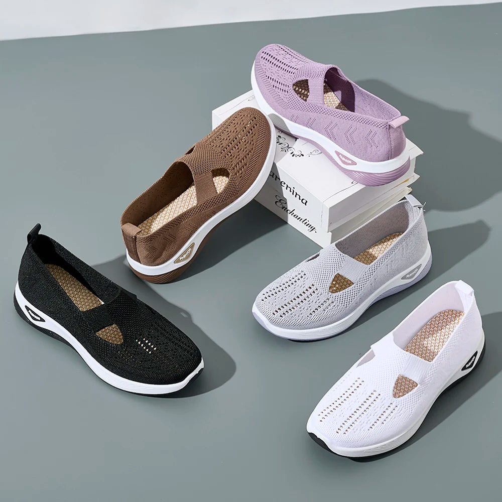 Kvinnors Sneakers Mesh Andningsbara Causal Skor 5