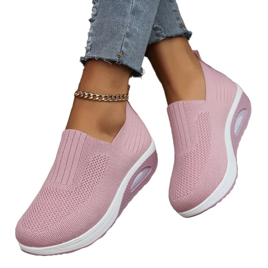 Kvinnors Sneakers Plattform Andningsbart Tyg 0