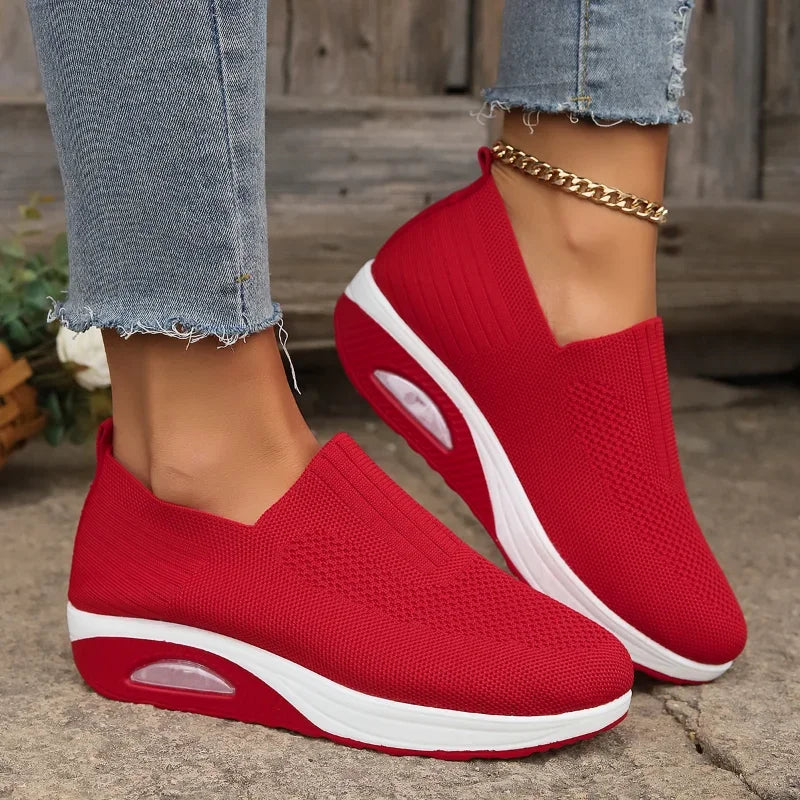 Kvinnors Sneakers Plattform Andningsbart Tyg 1