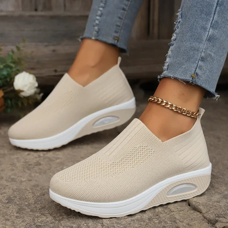 Kvinnors Sneakers Plattform Andningsbart Tyg 2