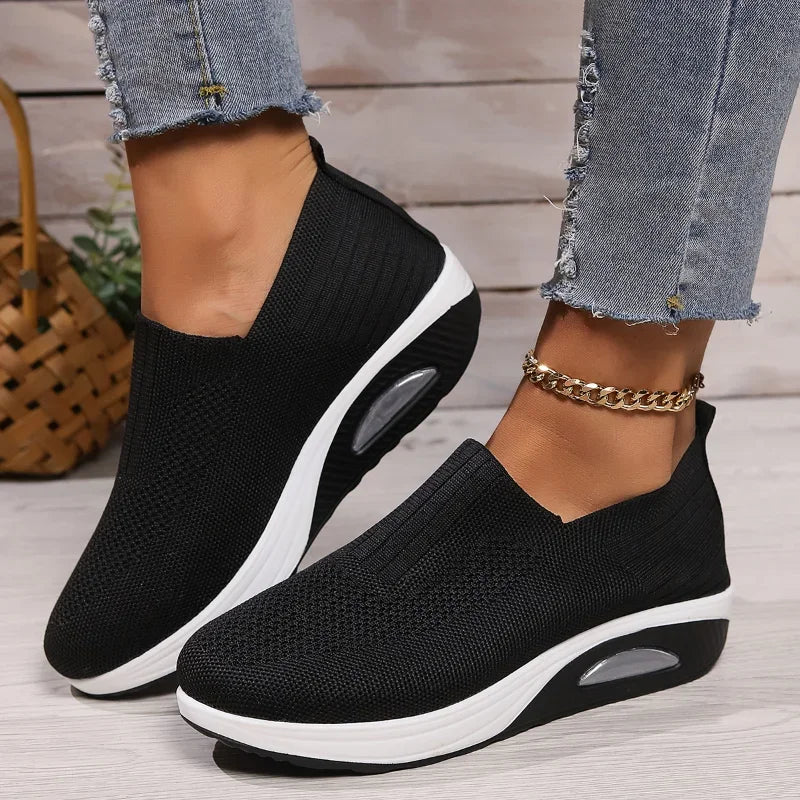Kvinnors Sneakers Plattform Andningsbart Tyg 4