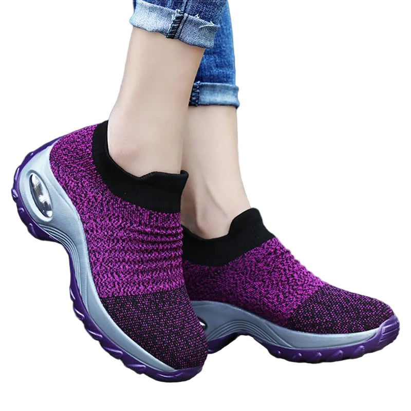 Kvinnors Sneakers Plattform Vit Svart Röd 0