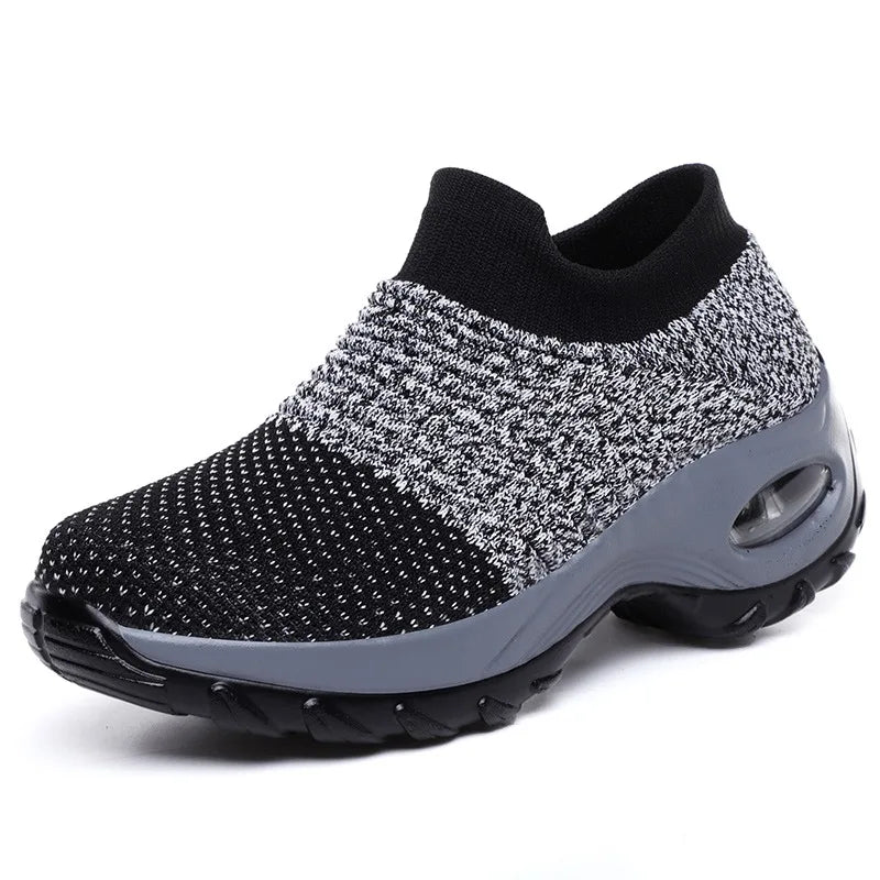Kvinnors Sneakers Plattform Vit Svart Röd 10