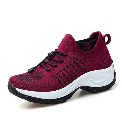 Kvinnors Sneakers Plattform Vit Svart Röd 2