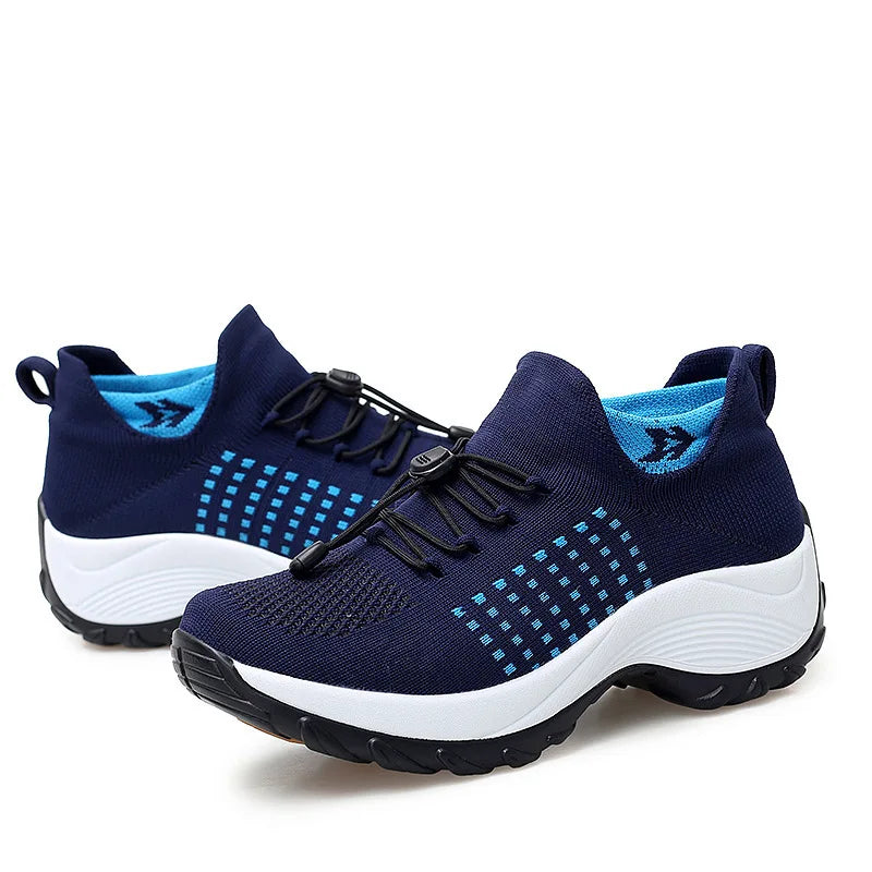 Kvinnors Sneakers Plattform Vit Svart Röd 3