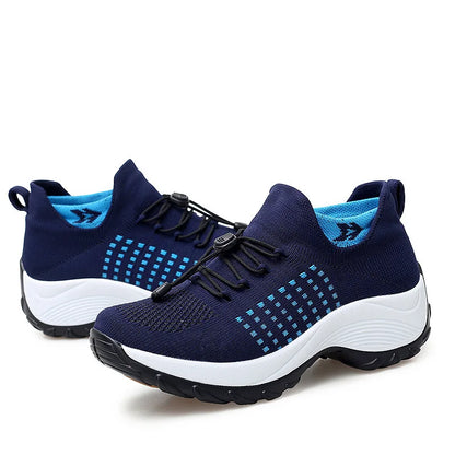 Kvinnors Sneakers Plattform Vit Svart Röd 3