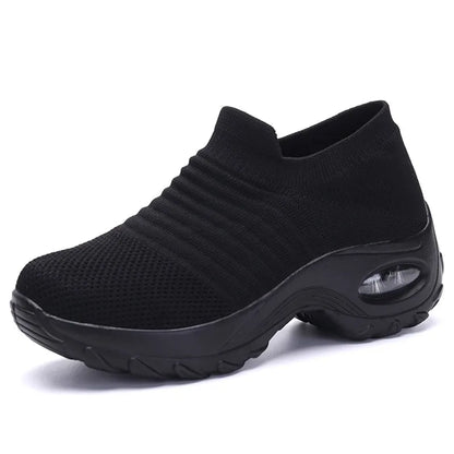 Kvinnors Sneakers Plattform Vit Svart Röd 8