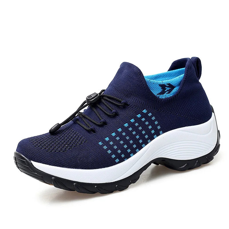 Kvinnors Sneakers Plattform Vit Svart Röd 8