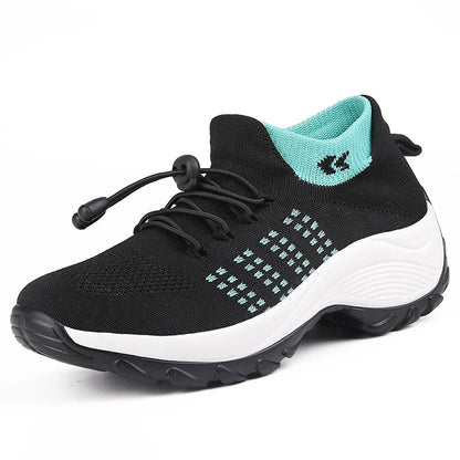 Kvinnors Sneakers Plattform Vit Svart Röd 9