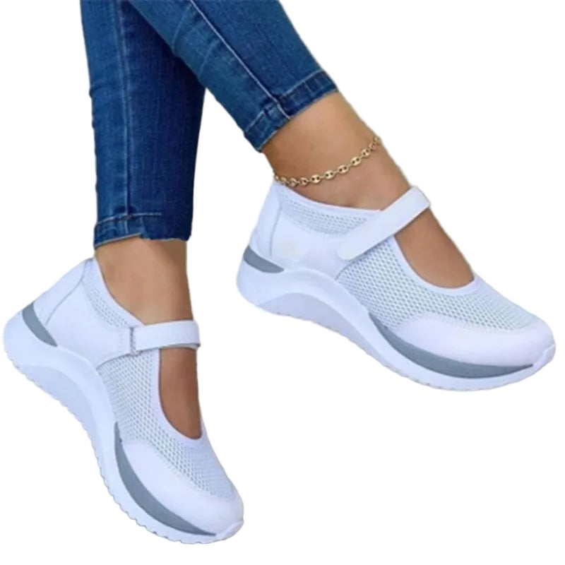 Kvinnors Sneakers Rundad Tå Stickad Tjock Sula 0