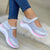 Kvinnors Sneakers Rundad Tå Stickad Tjock Sula 3